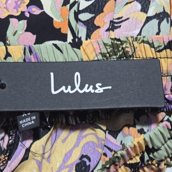 Lulus Womens Tropica Floral Wide Leg Slit Capture The Blooms Palazzo Pants XS - Picture 10 of 11